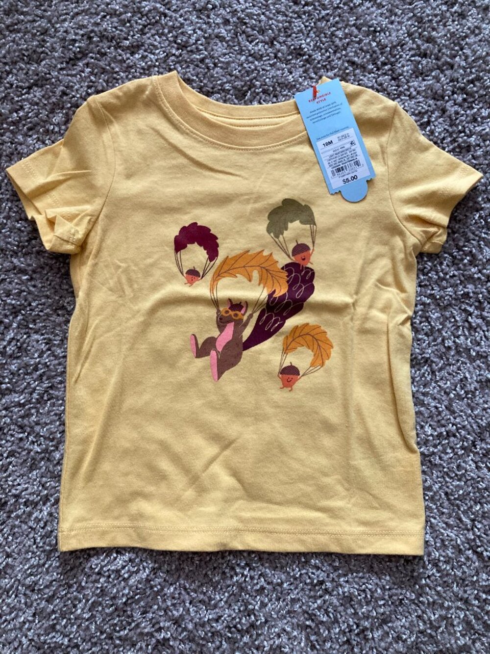 Cat & Jack Squirrel Shirt Size 18mo
